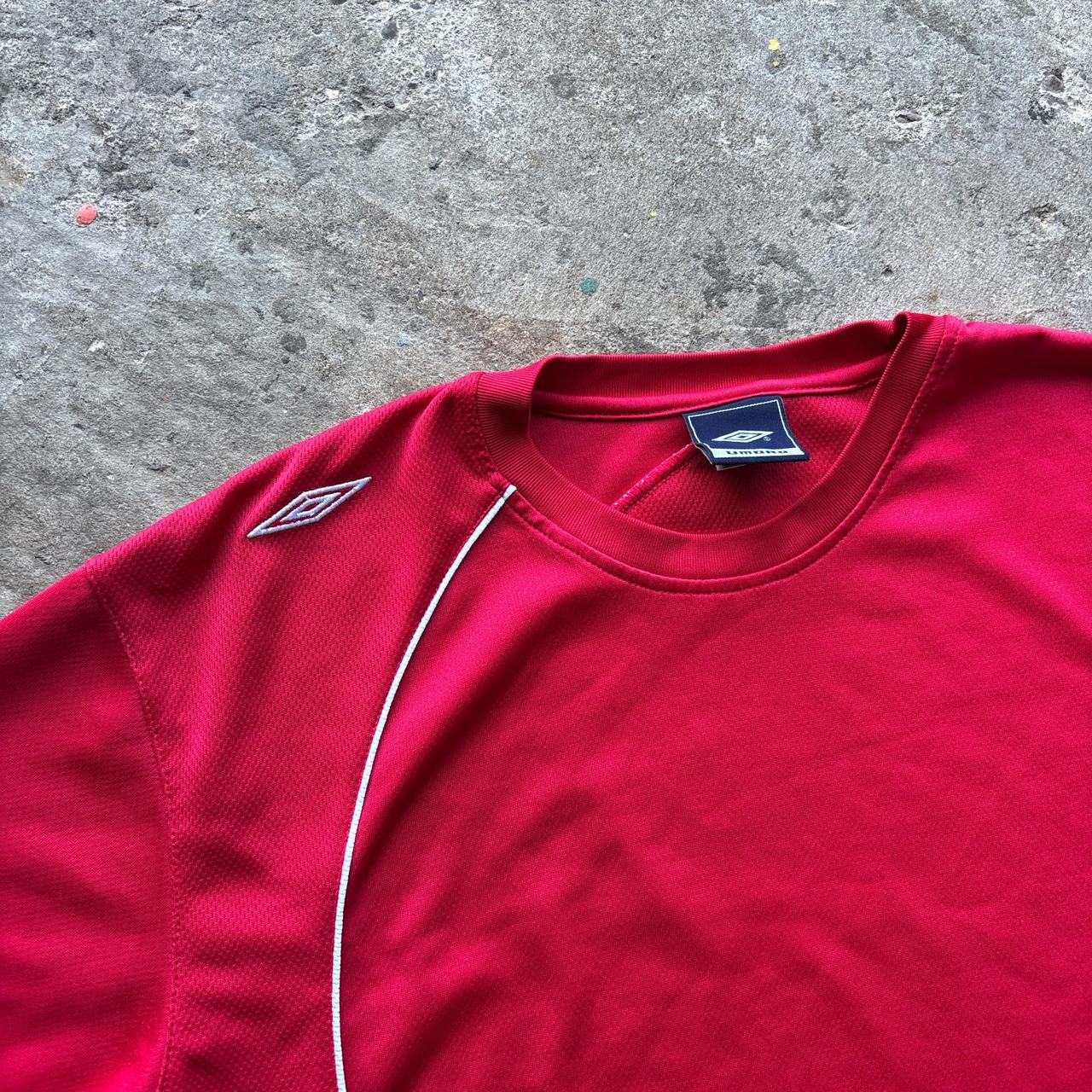 Vintage red and white Umbro activewear t-shirt