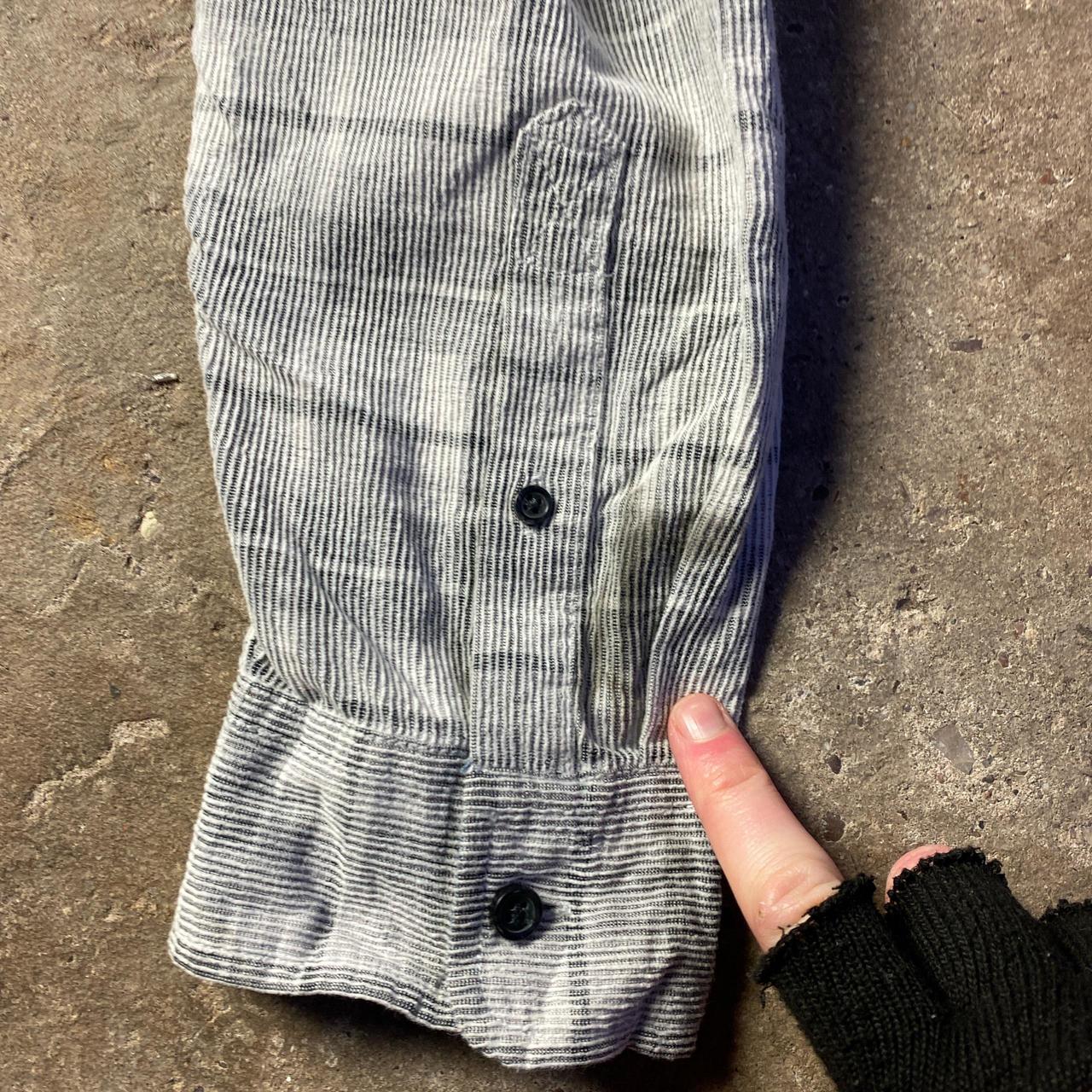 Grey & White Plaid Corduroy Long Sleeve Shirt - XL