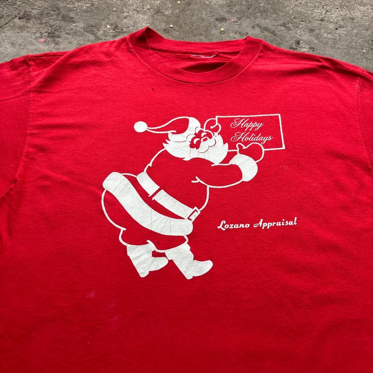 Red 90s Santa Claus cotton single stitch tee