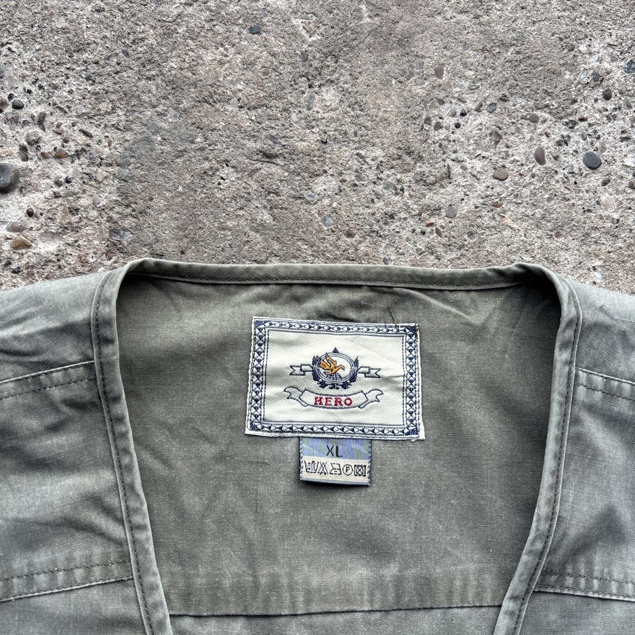 Khaki Green utility vest with embroidered logo - XL