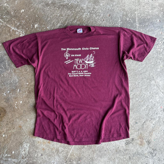 90s Burgundy ‘New Moon’ single stitch tee