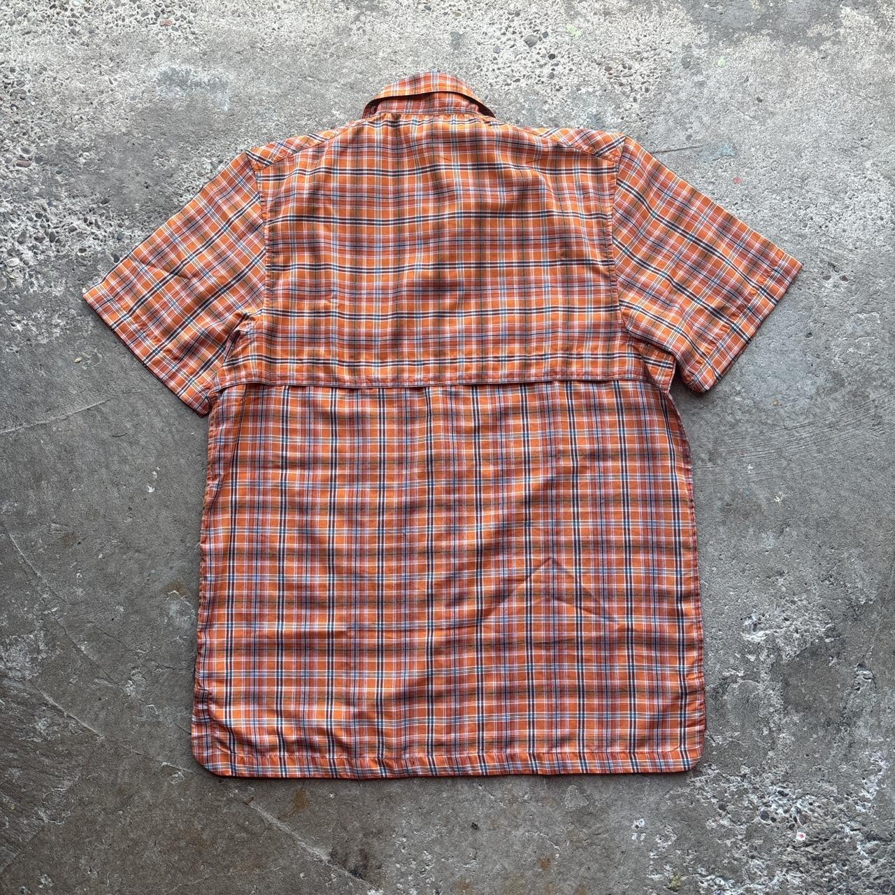 Orange chequered Big Bear short-sleeved shirt