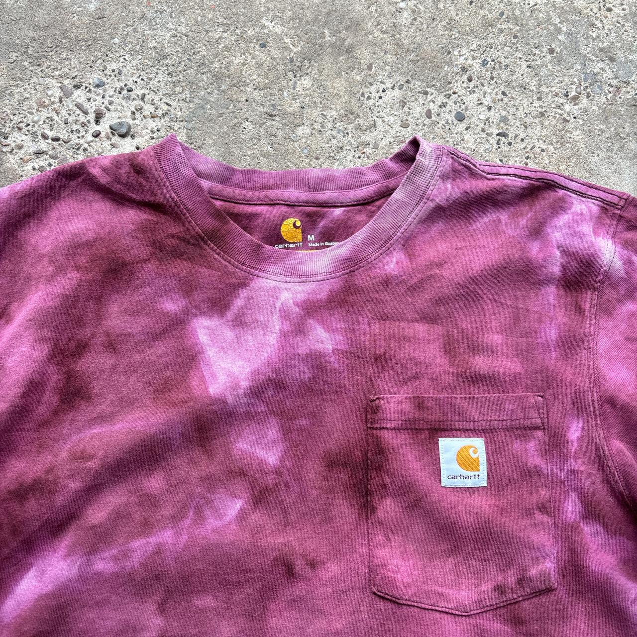 Purple Carhartt tie dye single pocket tee - M