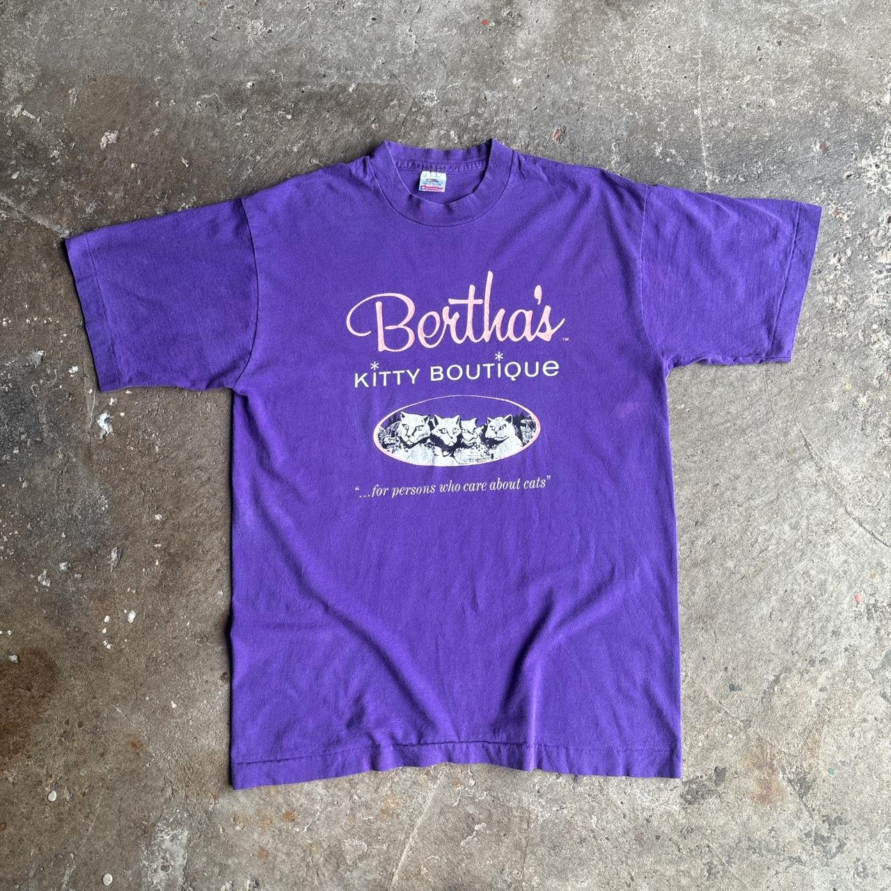 90s Purple ‘Bertha’s Kitty Boutique’ single stitch t-shirt