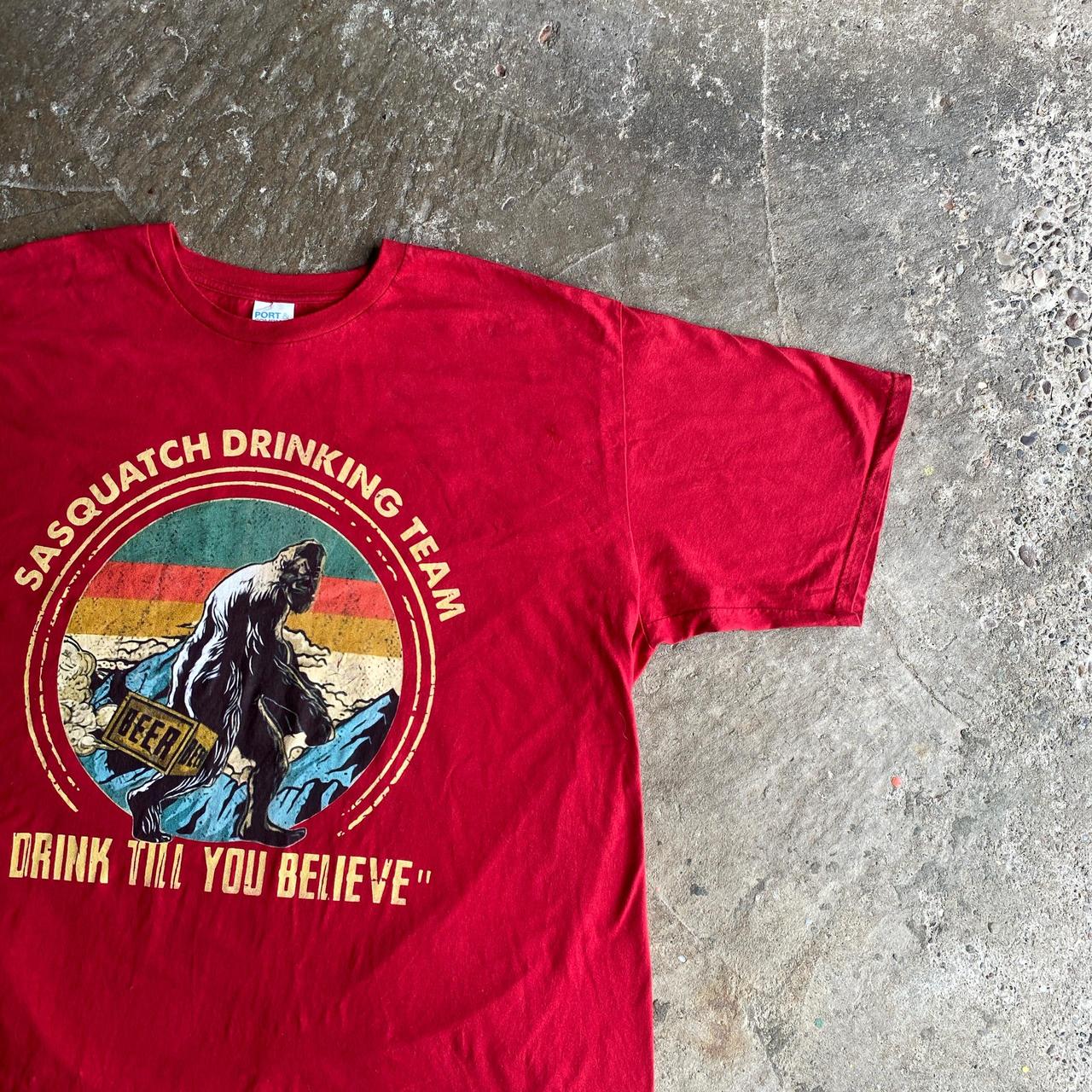 Red Graphic “Drink till you believe” T-Shirt - 3XL