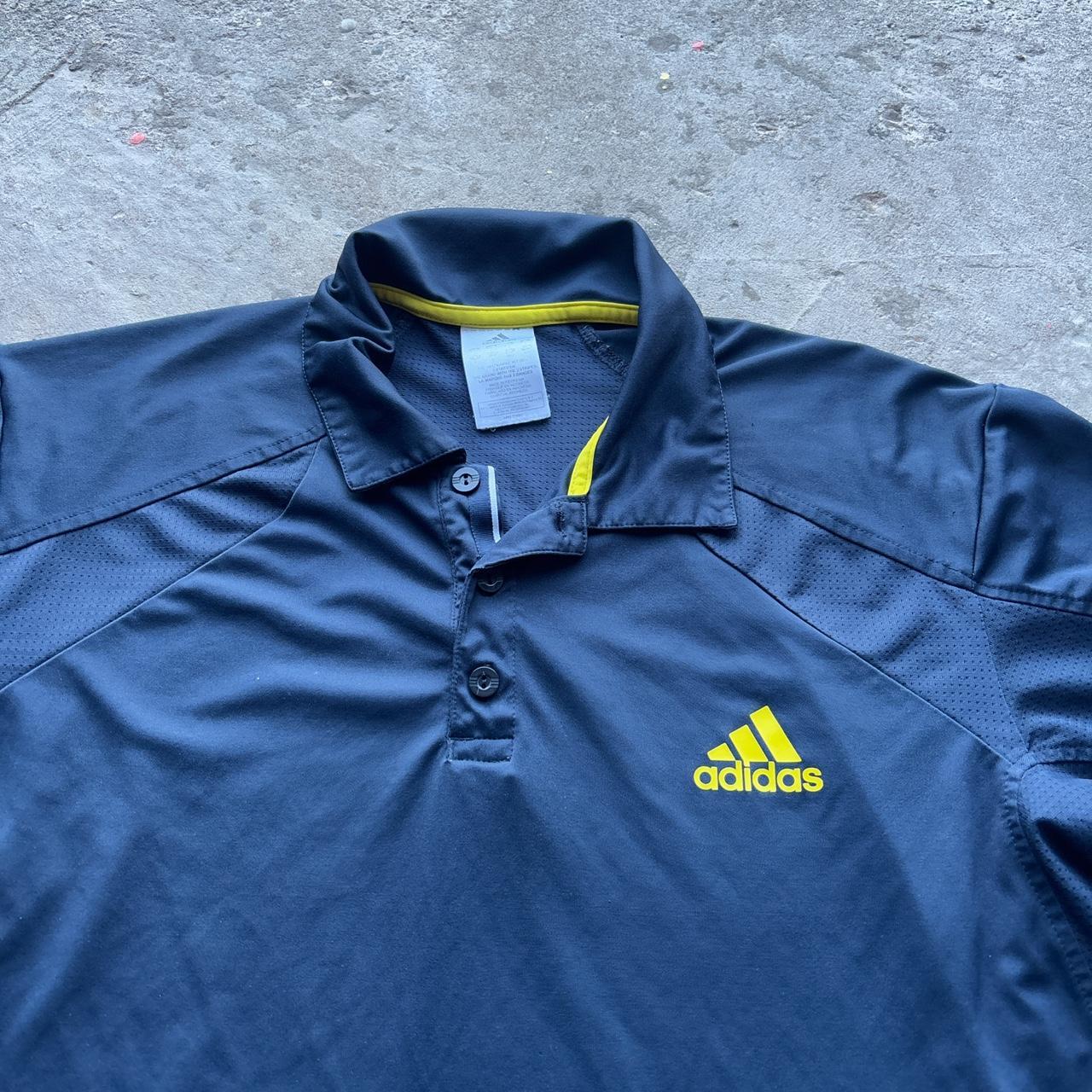 Navy and yellow Adidas activewear polo shirt