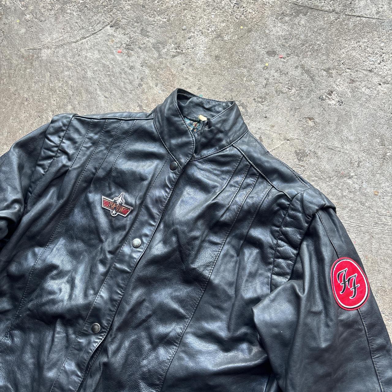 Black Leather Biker jacket with patches
