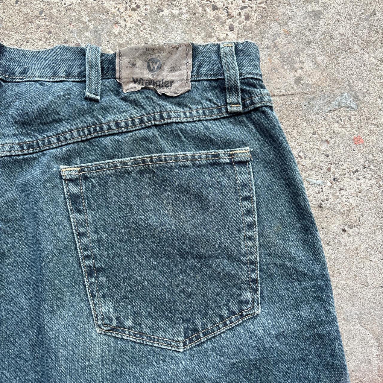 Navy Wrangler denim shorts
