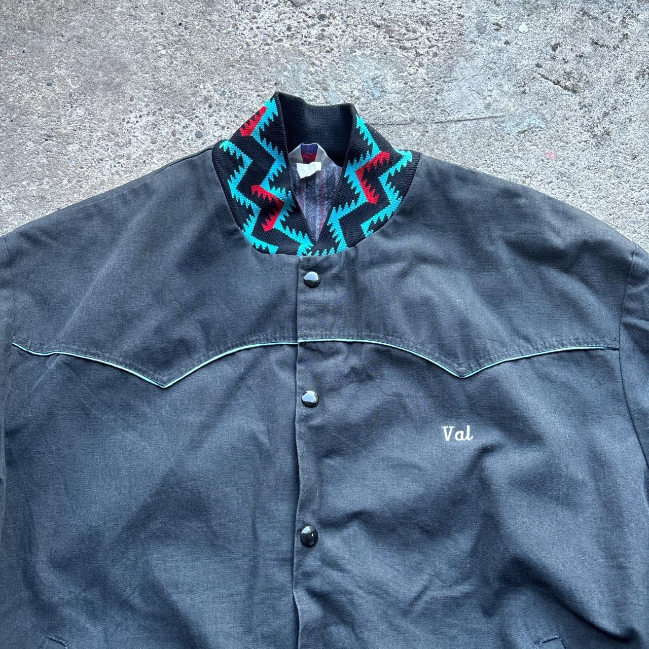 Val’s Black workwear jacket with Aztec and western detailing