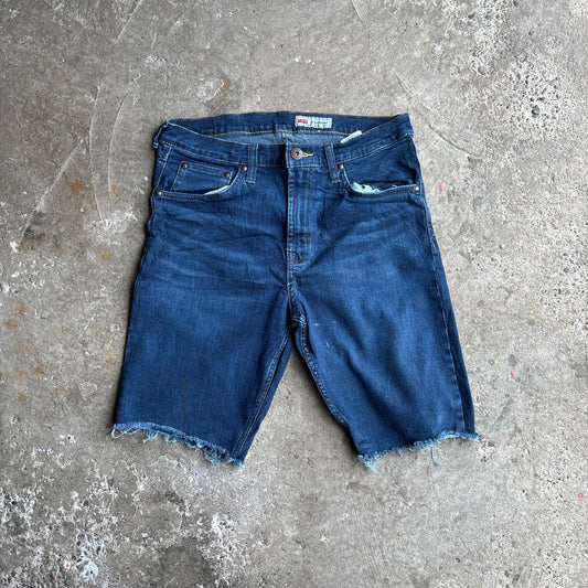 Blue Denim Wrangler Ripped Shorts