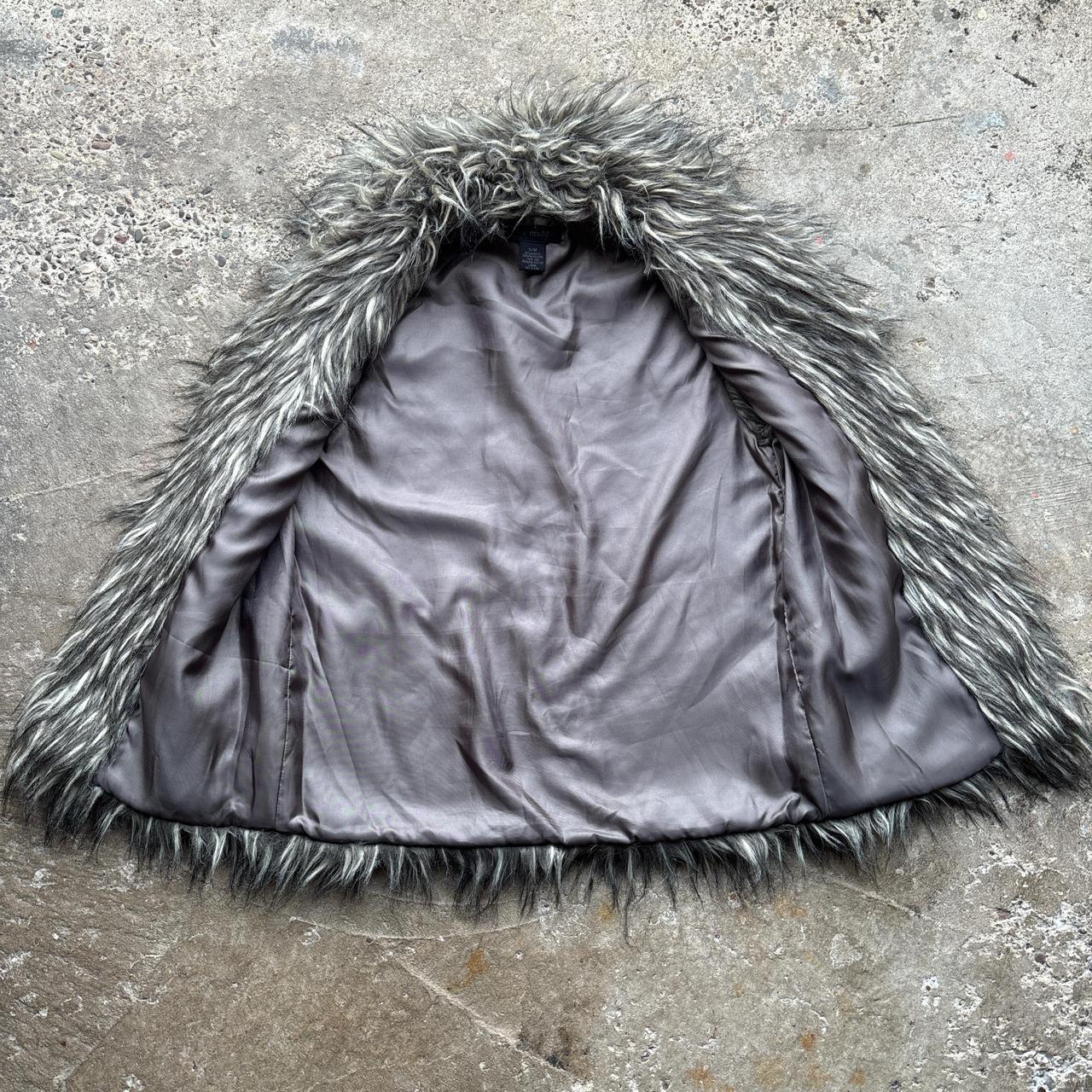Steve Madden Grey Faux Fur Waistcoat Sleeveless - S/M