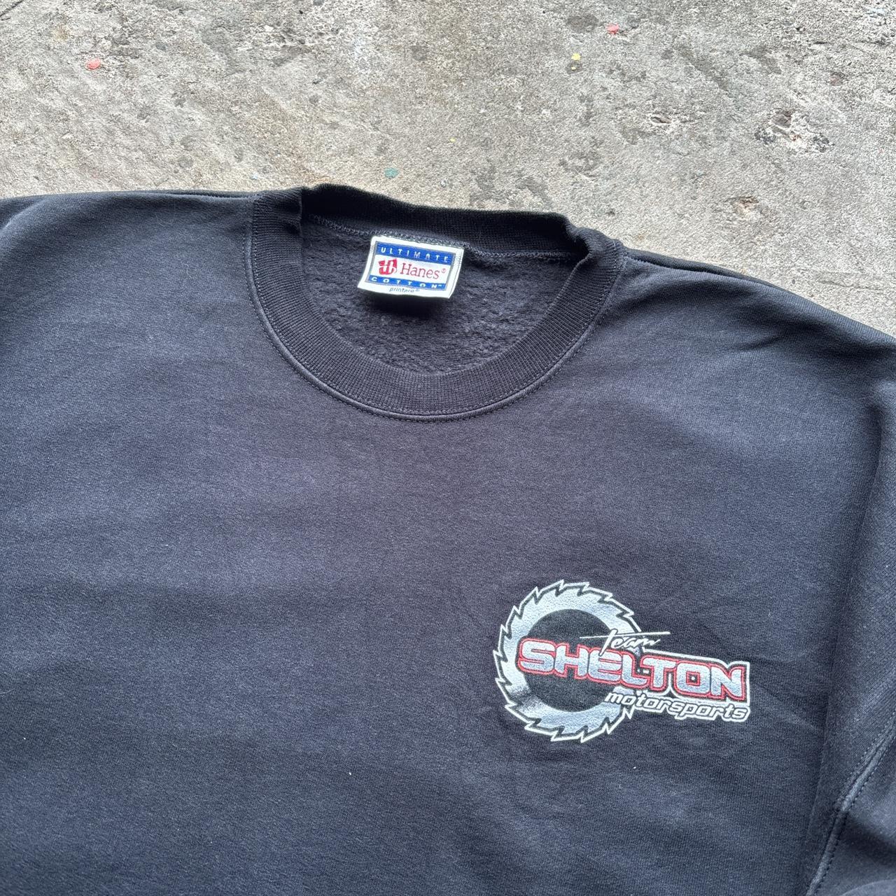 Black NASCAR sweatshirt with Team Shelton print
