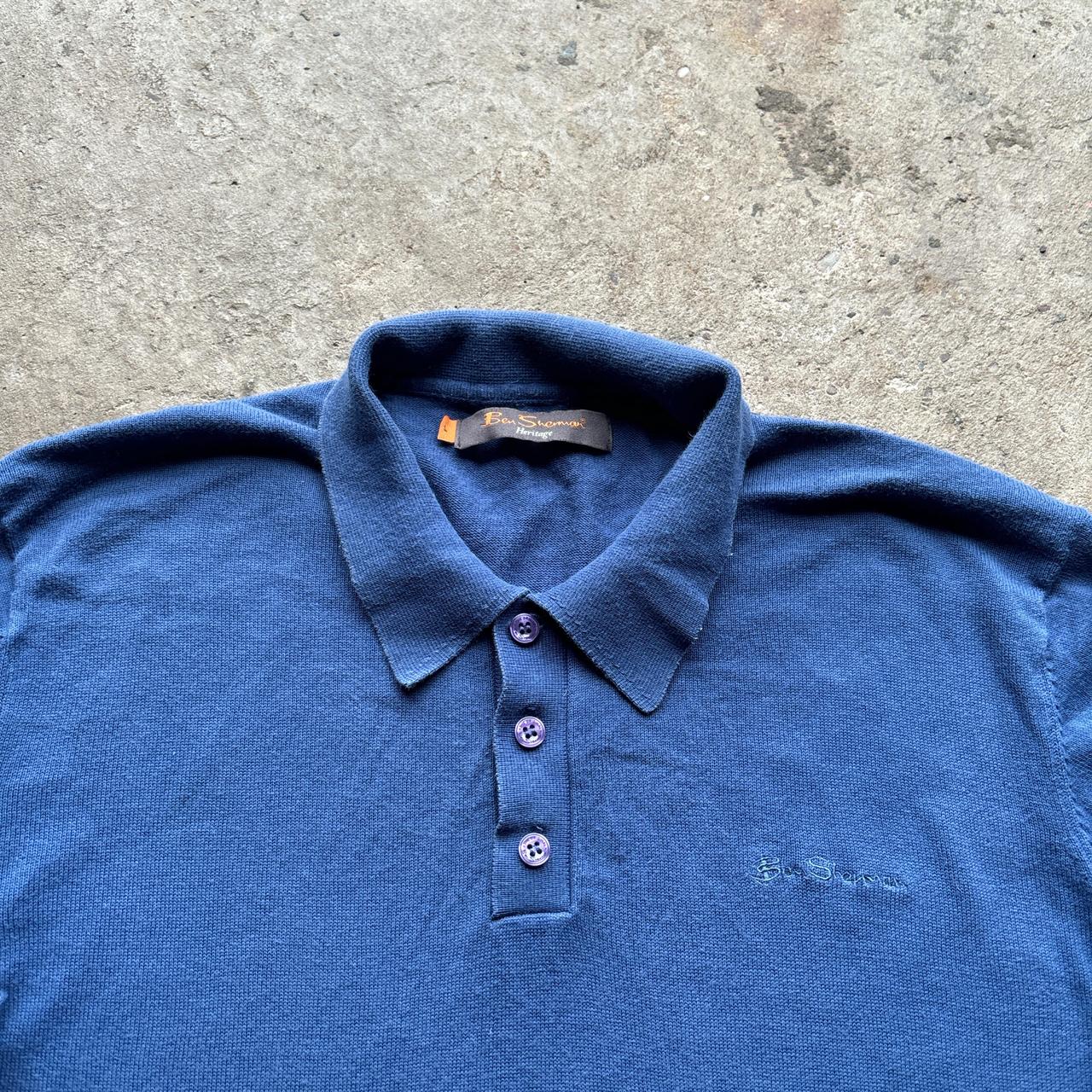 Blue Ben Sherman heritage polo long sleeve