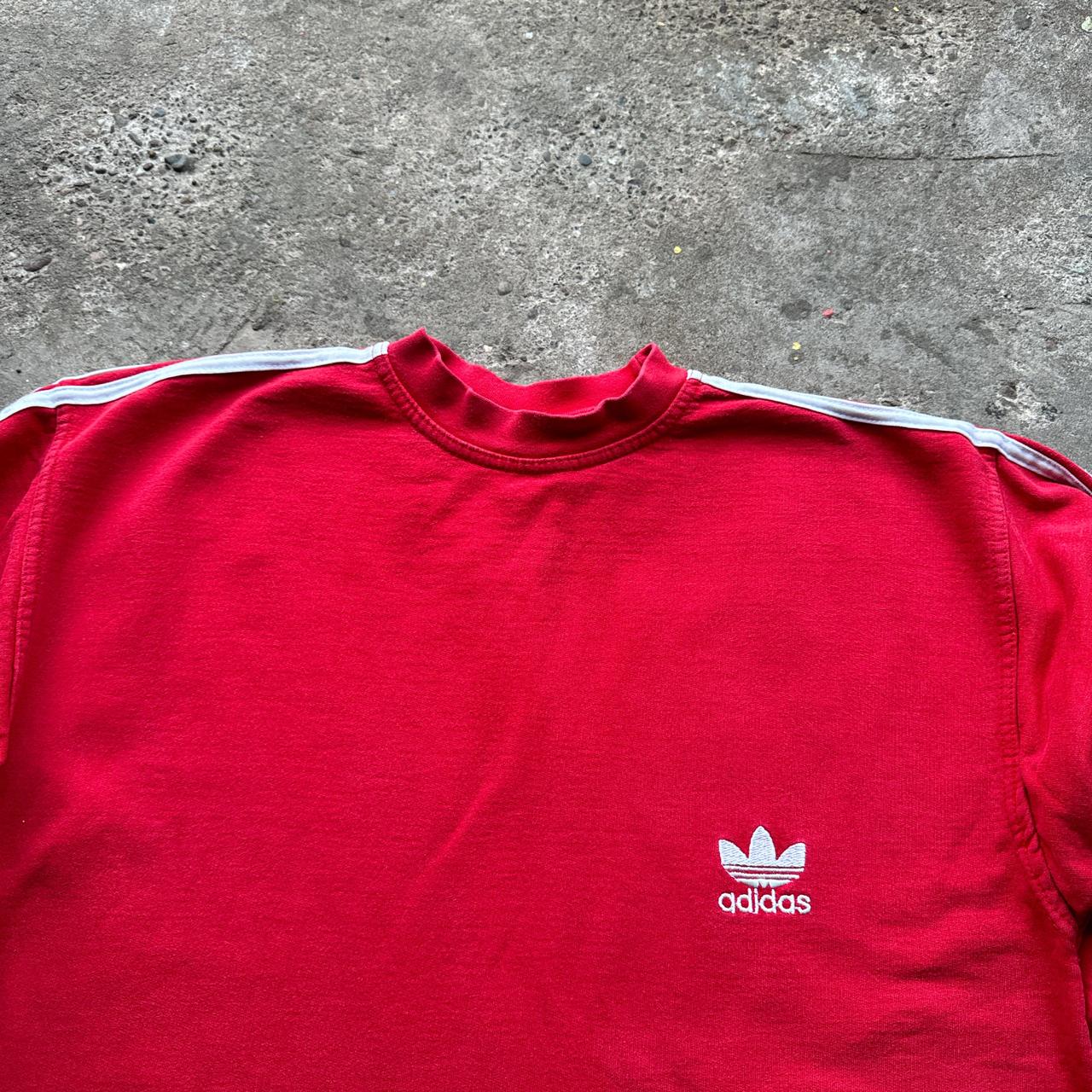 Red and white vintage adidas sweatshirt