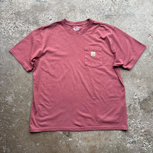 Red Carhartt single pocket t-shirt - XL