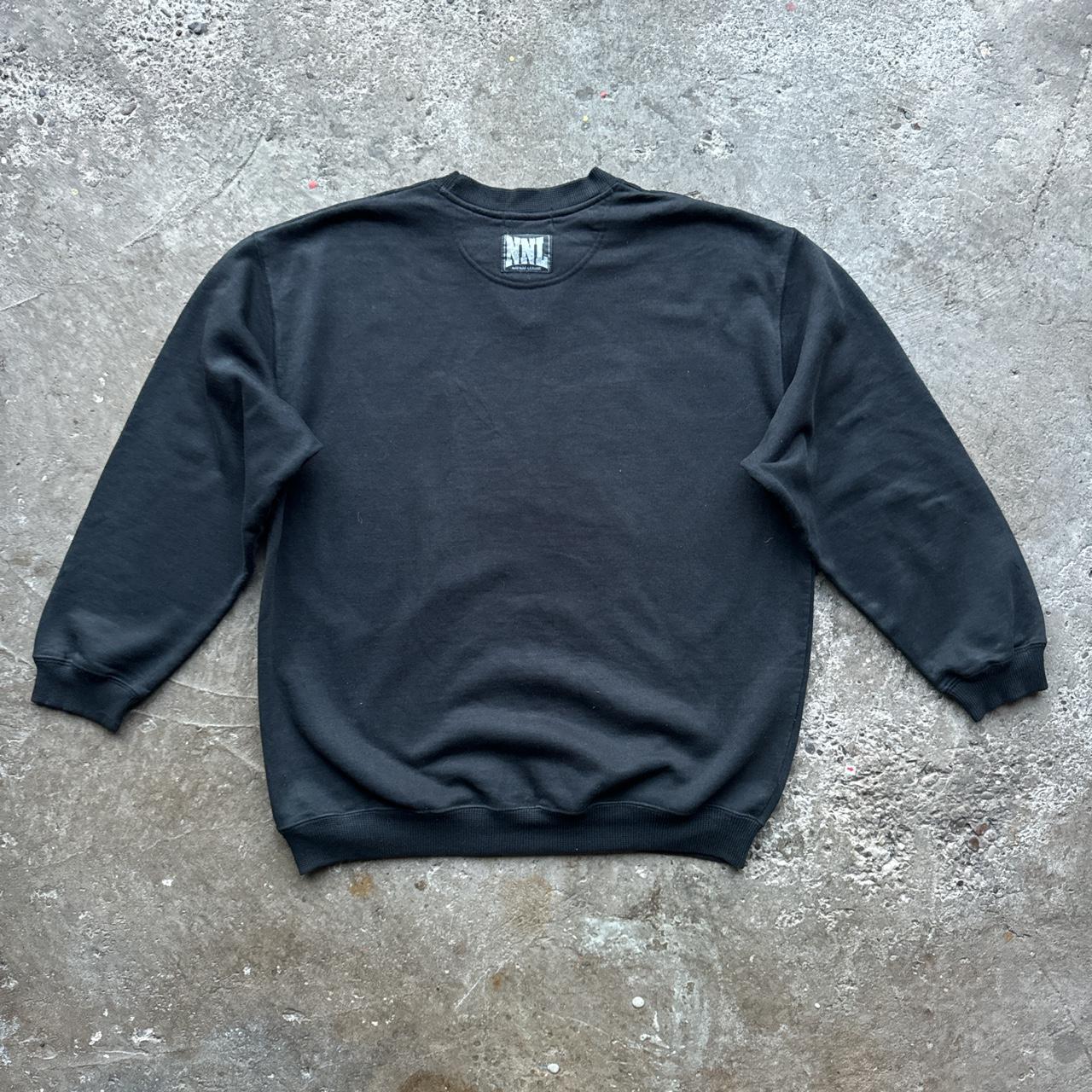 Vintage 90's Naf Naf Black and White Crew Neck Spellout Sweatshirt