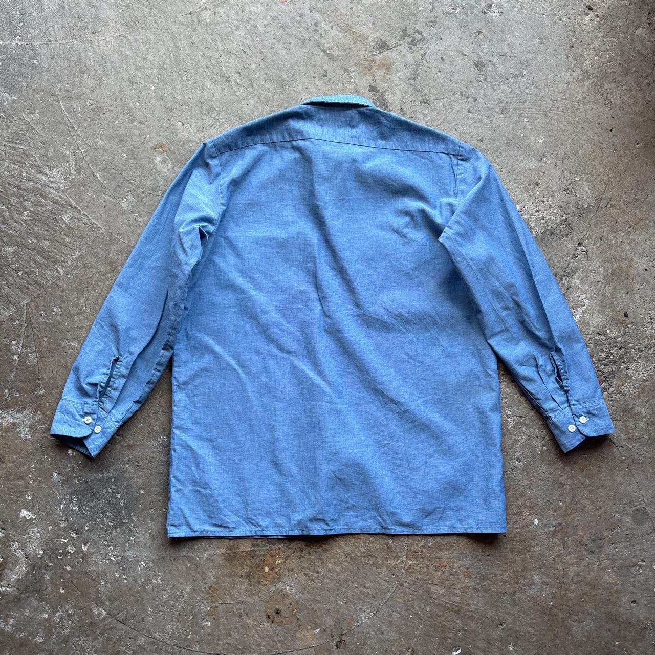 Blue Button Up Dickies Long-Sleeve Shirt