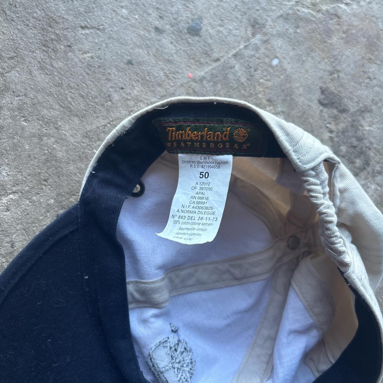 Kids cream and navy Timberland Weathergear cap
