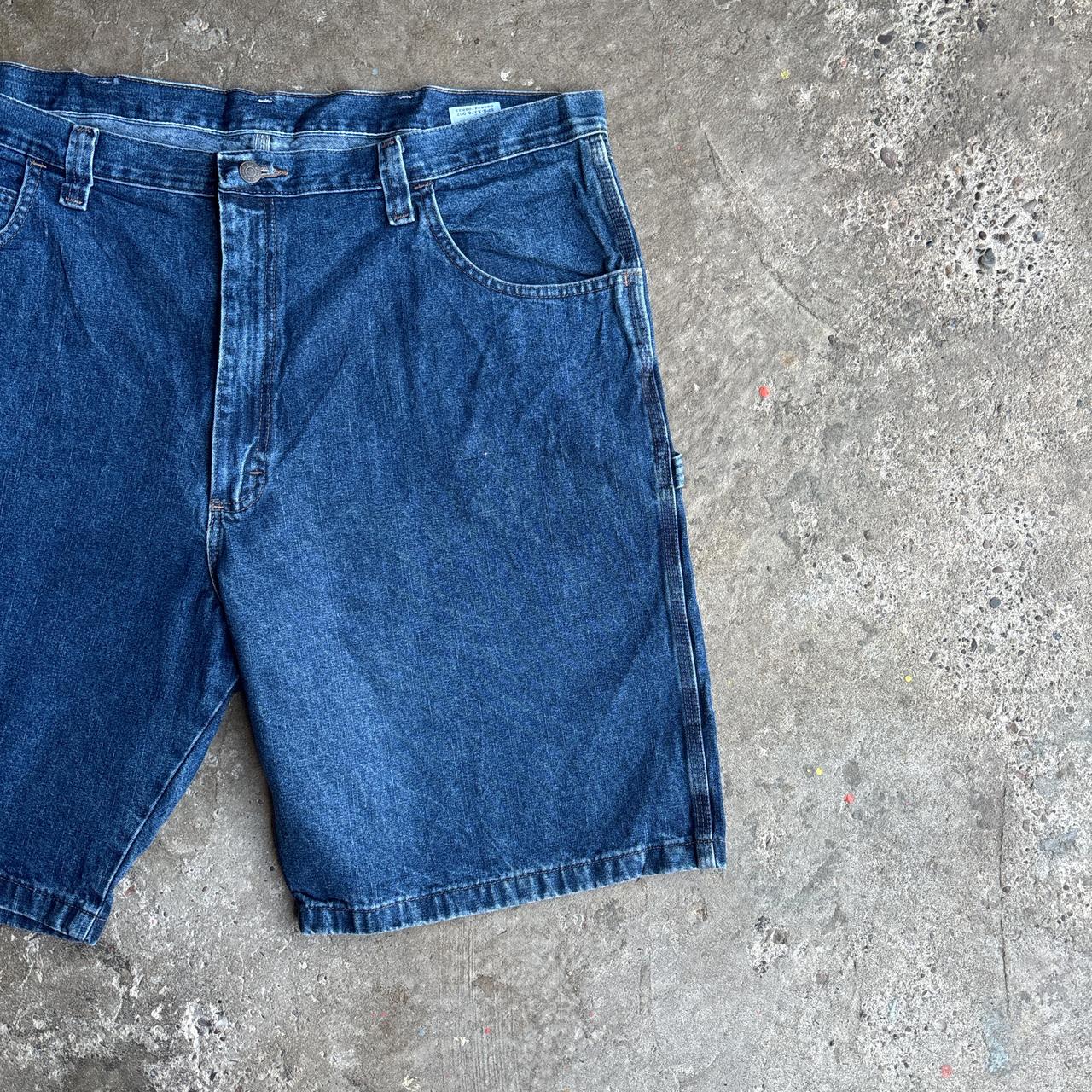 Deep Blue Denim Wrangler Carpenter Jean Shorts
