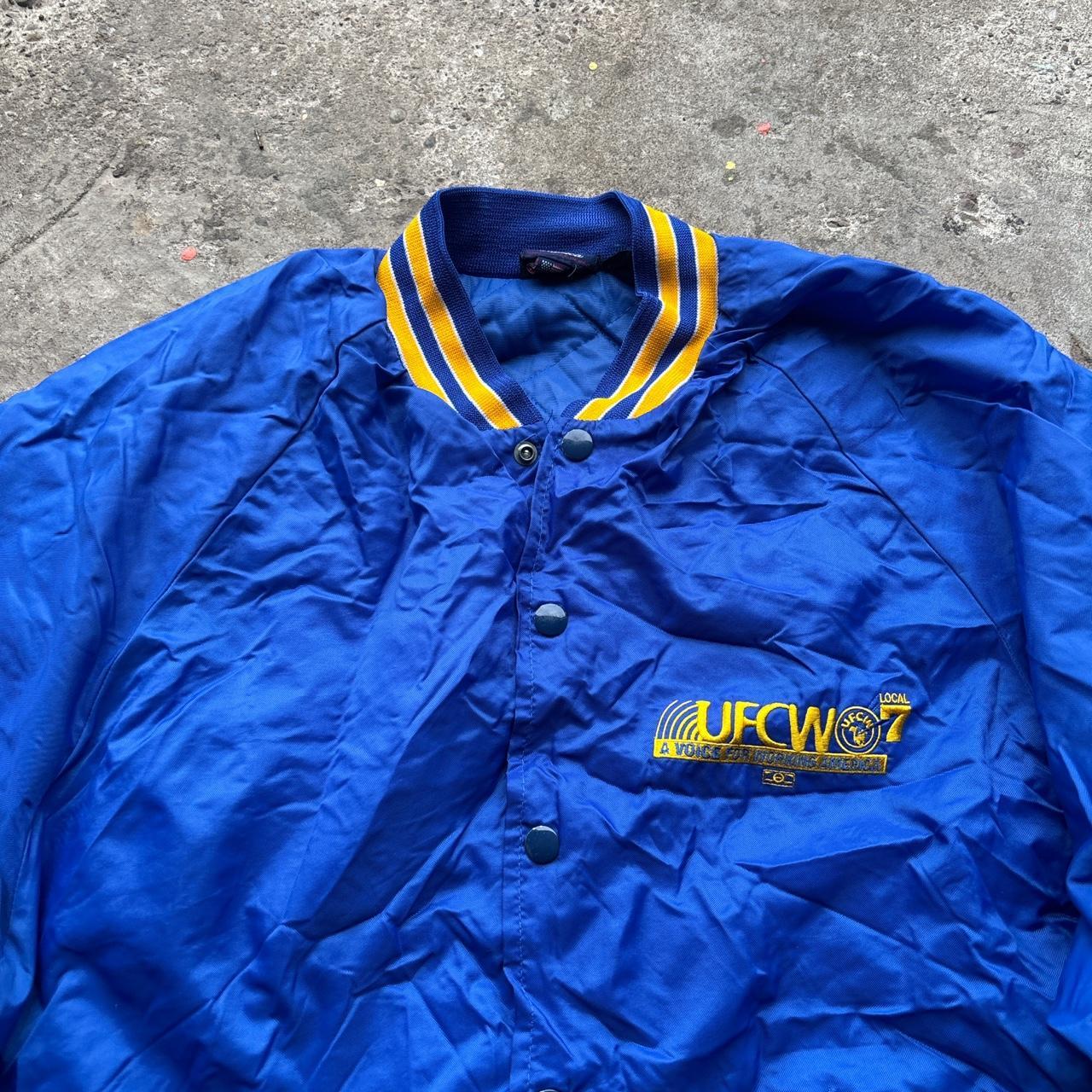 Vintage Blue bomber jacket with embroidered logo
