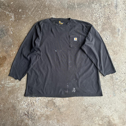 Black Single Pocket Distressed Carhartt T-Shirt - XXXL