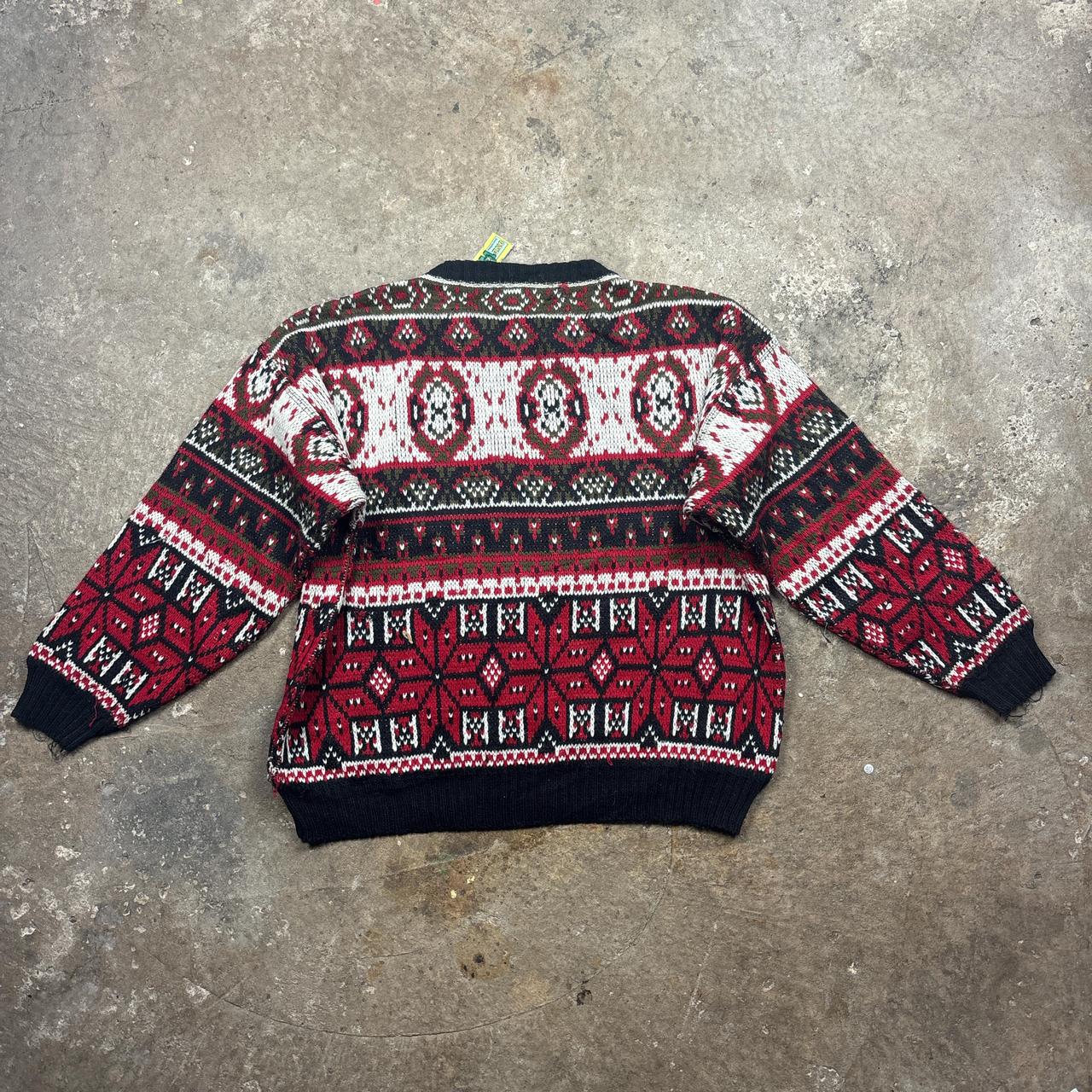 Vintage Red and black patterned knitted sweatshirt