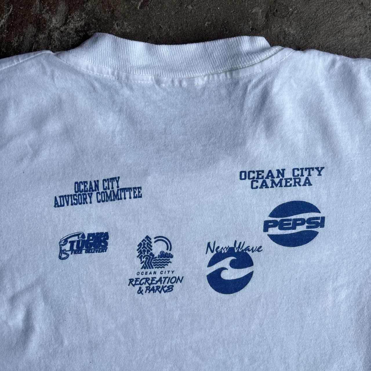 White Single Stitch Graphic Football T-Shirt - M