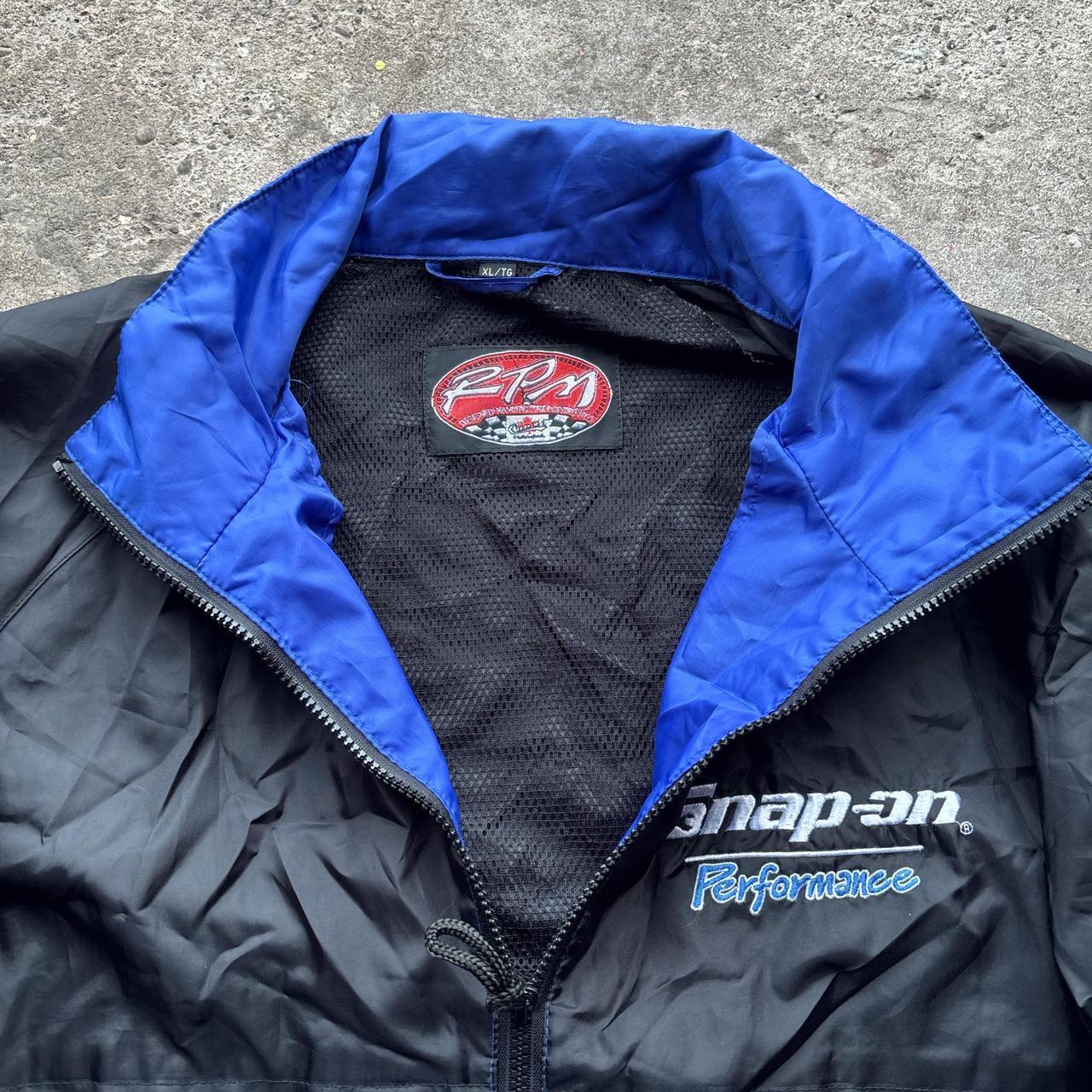 Snap-on Racing windbreaker jacket in black and blue