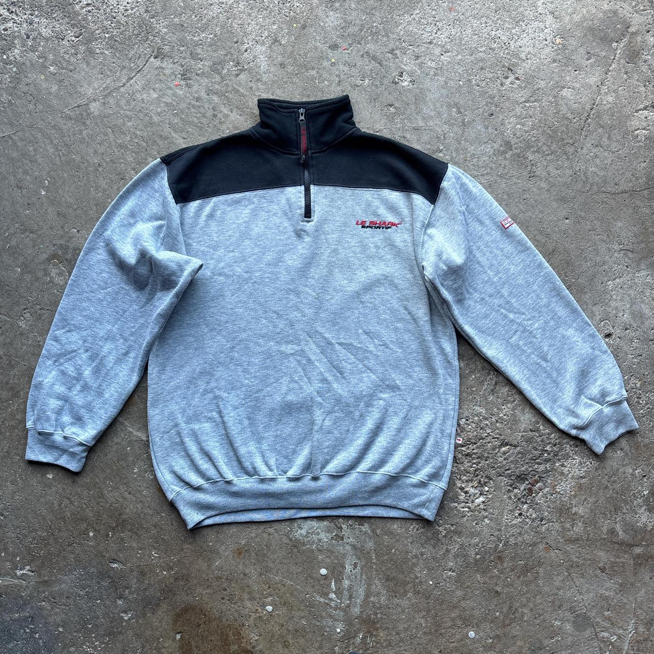 Grey and black Le Shark quarter zip pullover