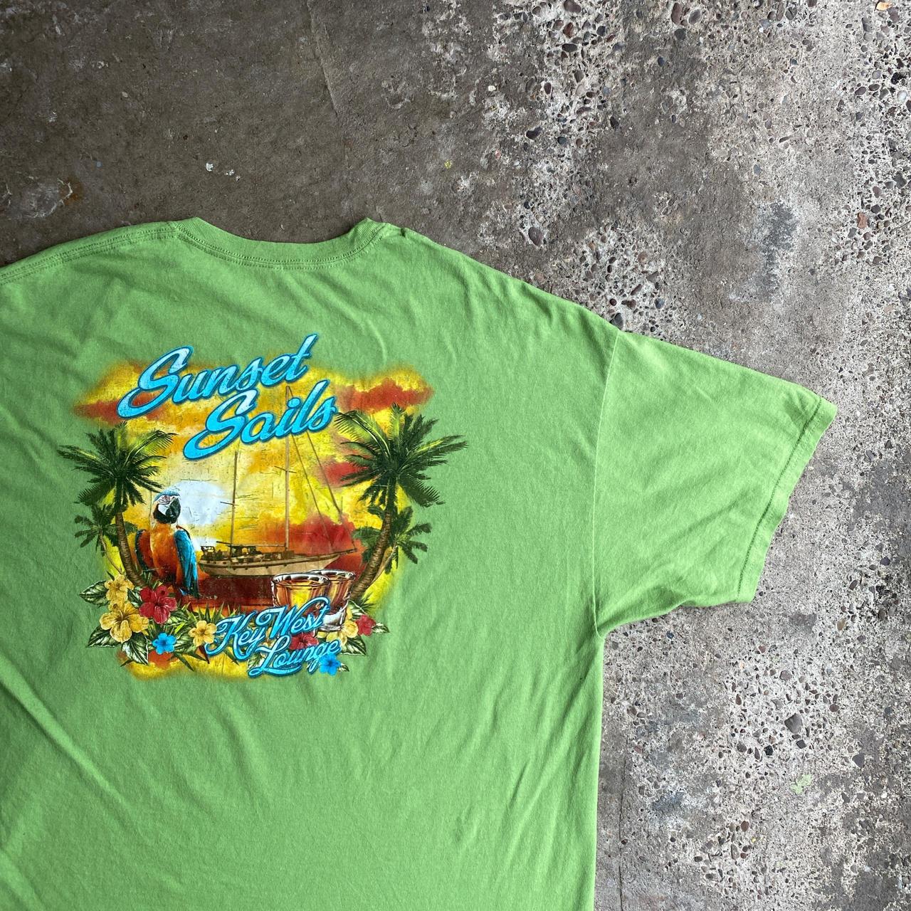 Green ‘Sunset Sails’ Graphic Bar T-Shirt - XL