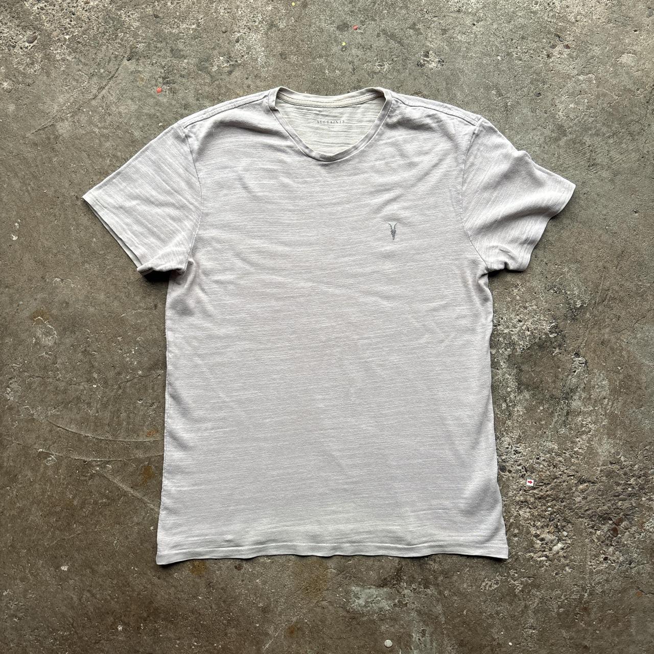 Cream AllSaints t-shirt with embroidered logo