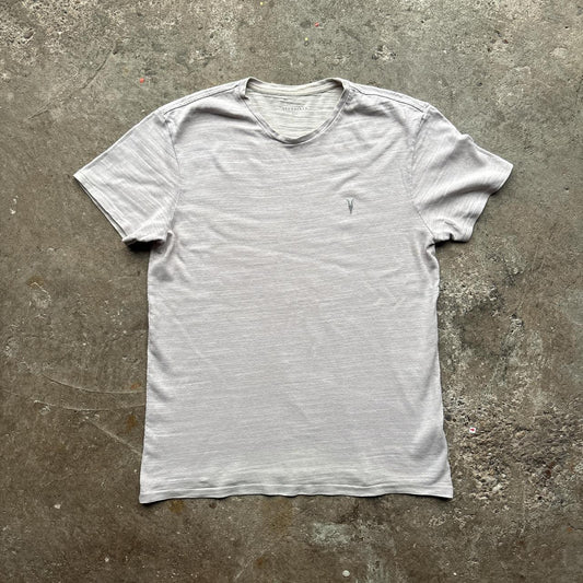 Cream AllSaints t-shirt with embroidered logo