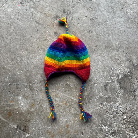 Nepalese handmade wool fleece lined hat