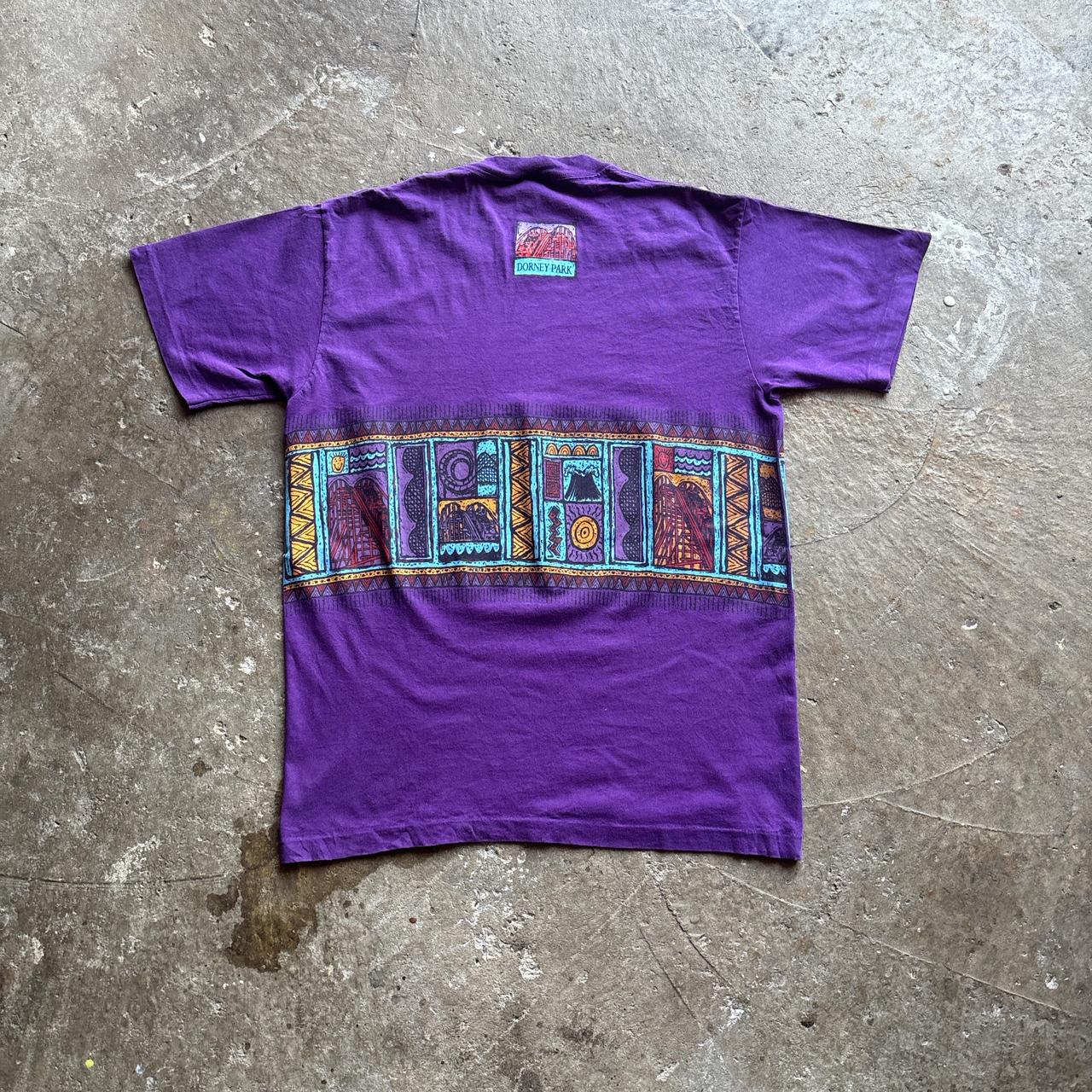 Purple Single Stitch Graphic T-Shirt