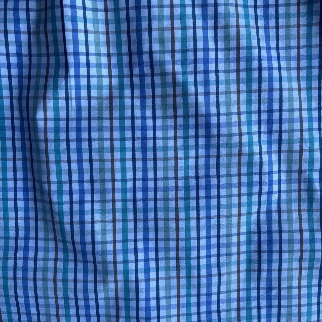 White & Blue Checkered GANT Short Sleeve Shirt