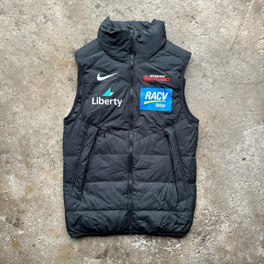 Black Nike puffer gilet with Melbourne Renegades logo