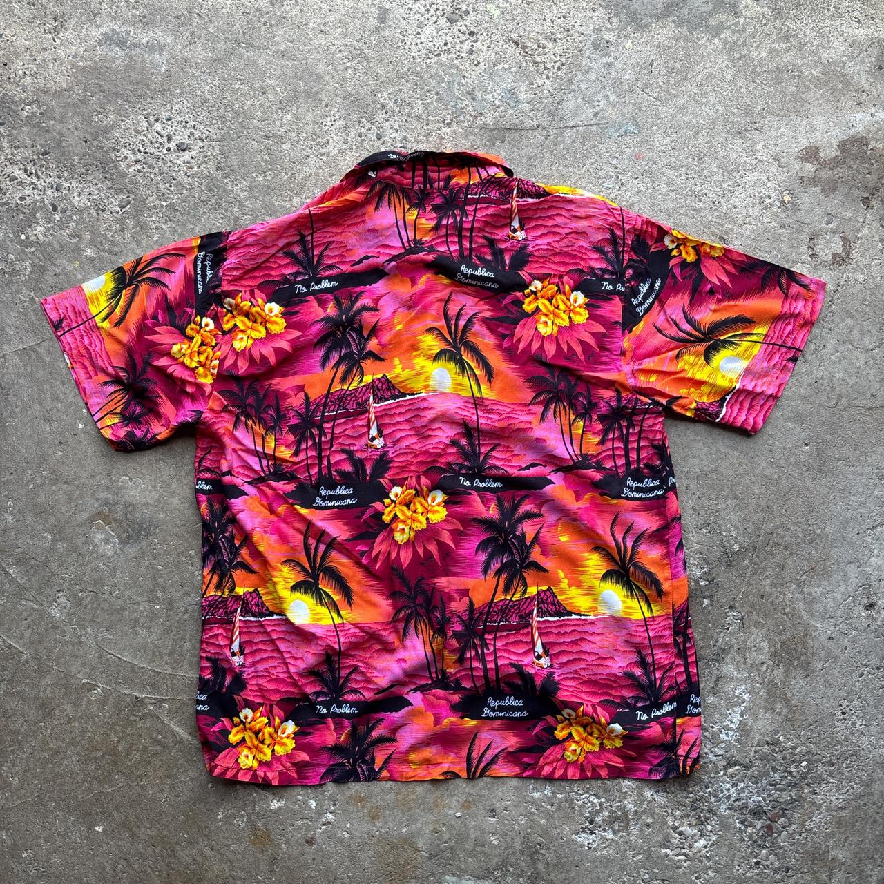 Pink sunset Republica Dominicana Hawaiian shirt