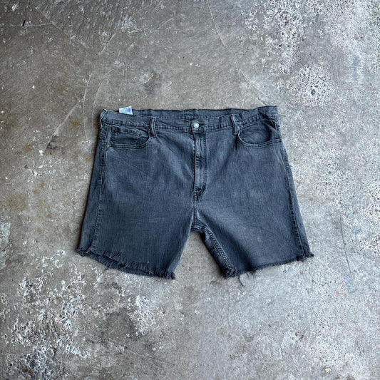 Washed Black Denim Cut Levi’s 569 Jean Shorts