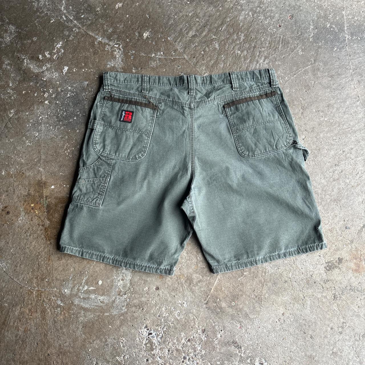 Khaki Green Wrangler Carpenter Workwear Shorts - W42