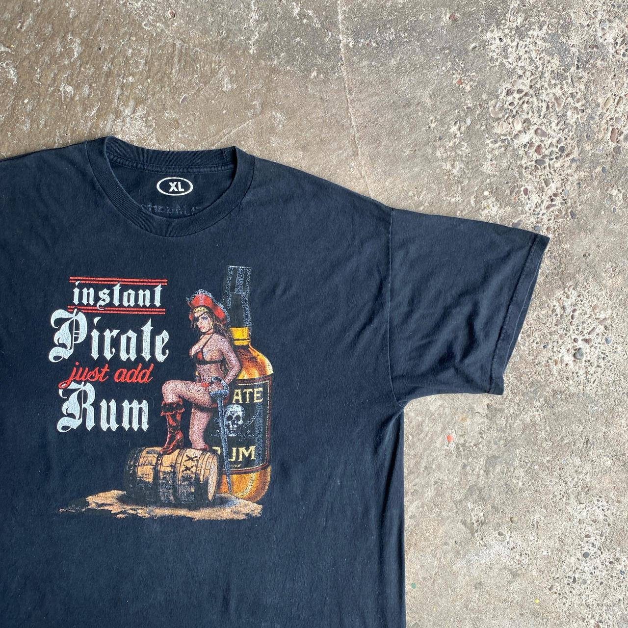 Black Pirate Rum Graphic T-Shirt - XL