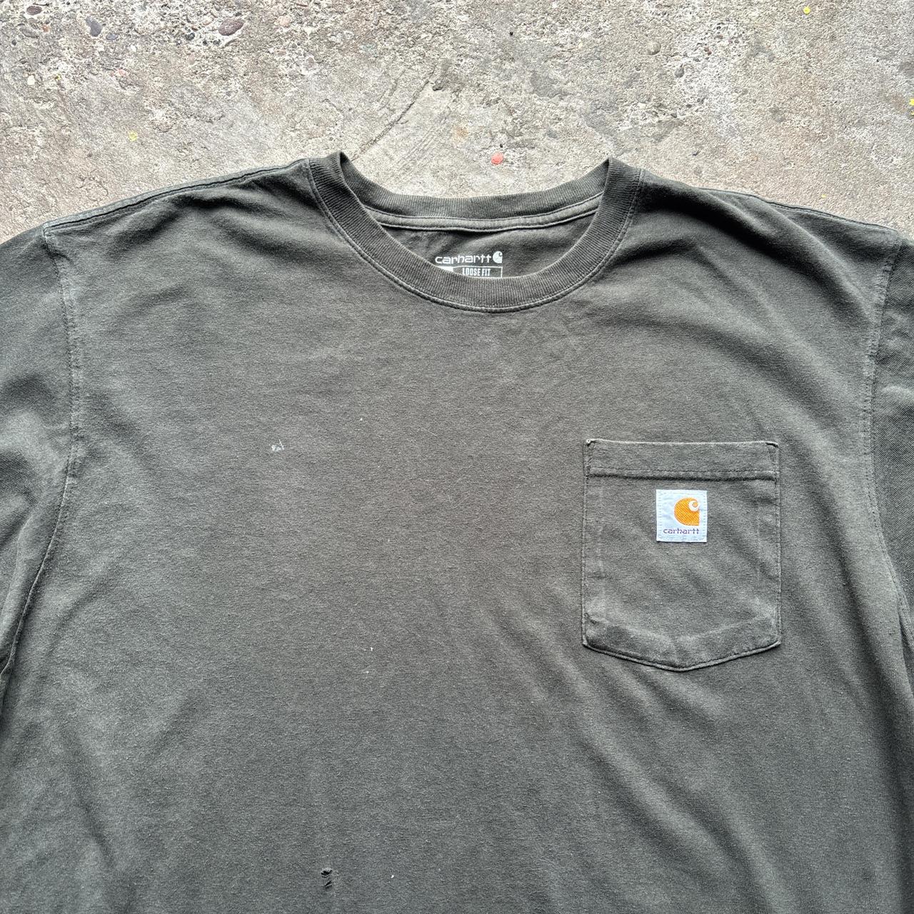 Olive Green Carhartt single pocket tee - XL