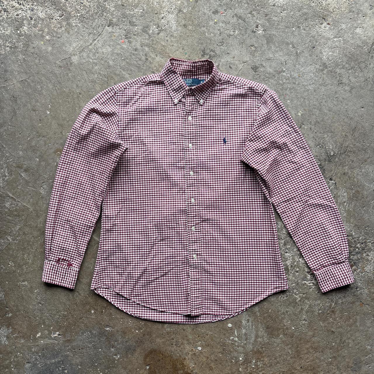 Burgundy and white Polo Ralph Lauren shirt