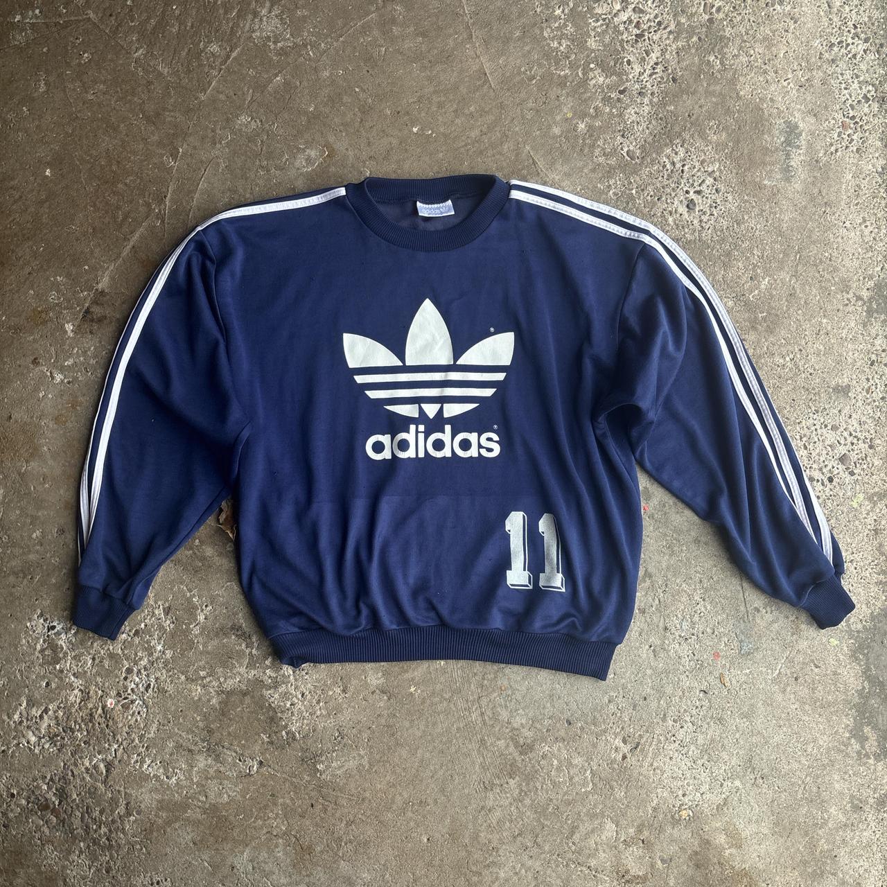 Vintage Navy Adidas Graphic Sweatshirt - L