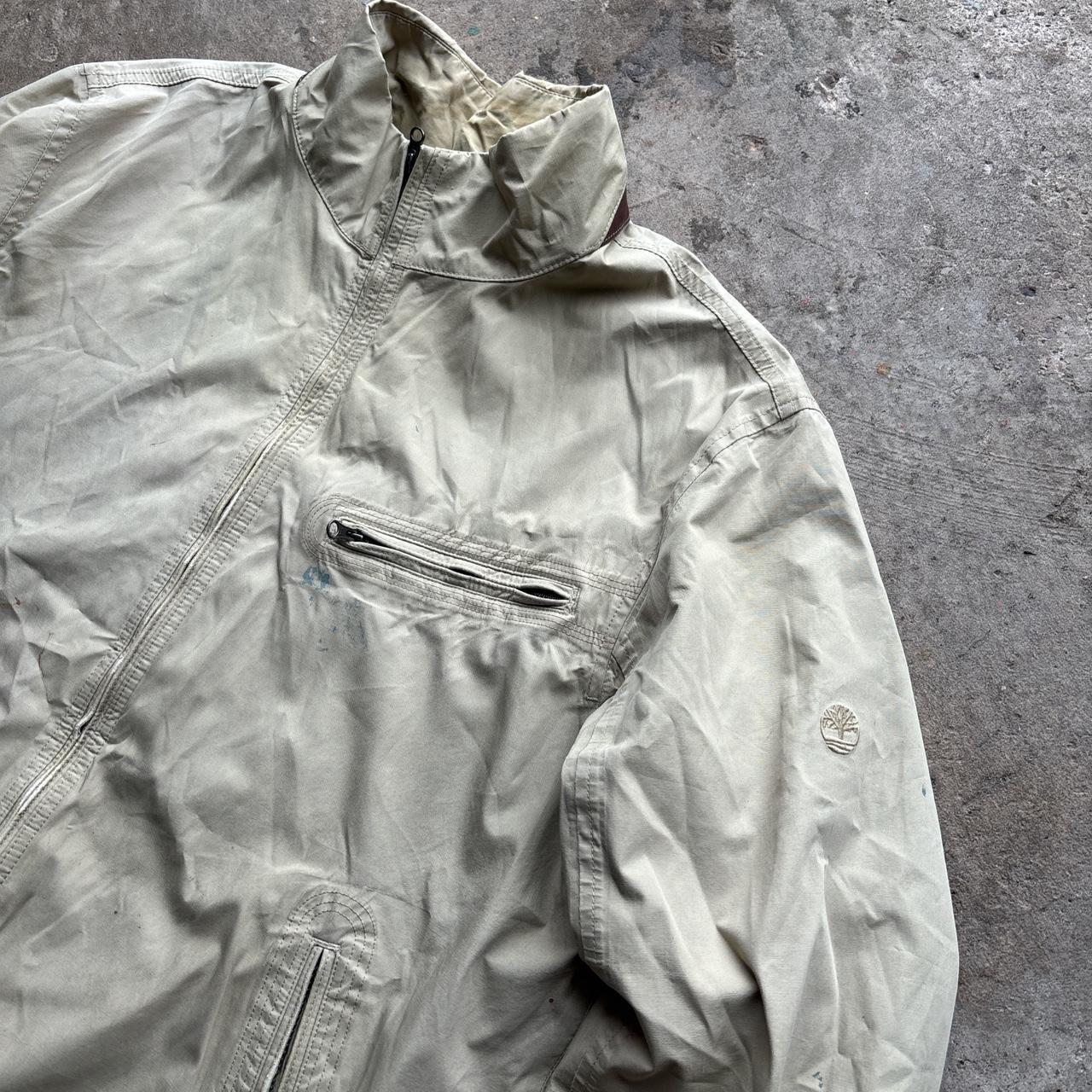 90s Distressed Cream Timberland bomber jacket