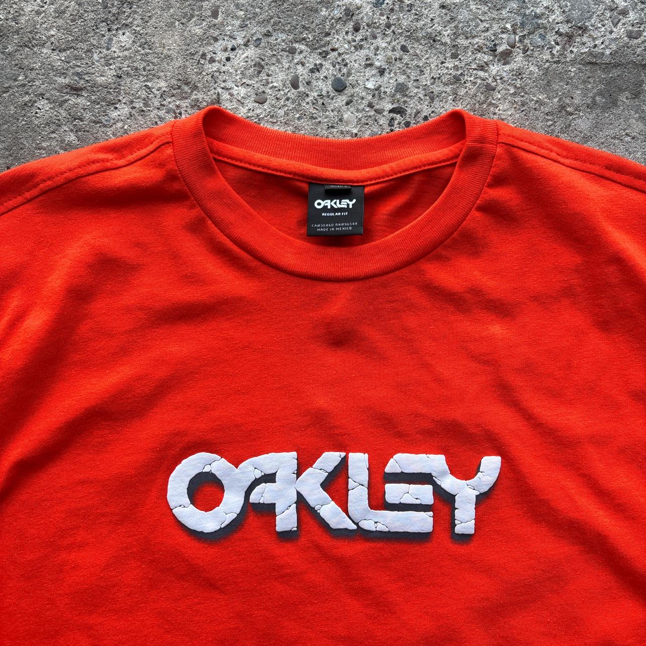 Orange Oakley spell out logo T-shirt - S
