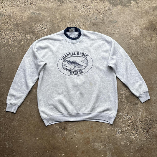 Grey and navy Lee graphic sweatshirt - L
