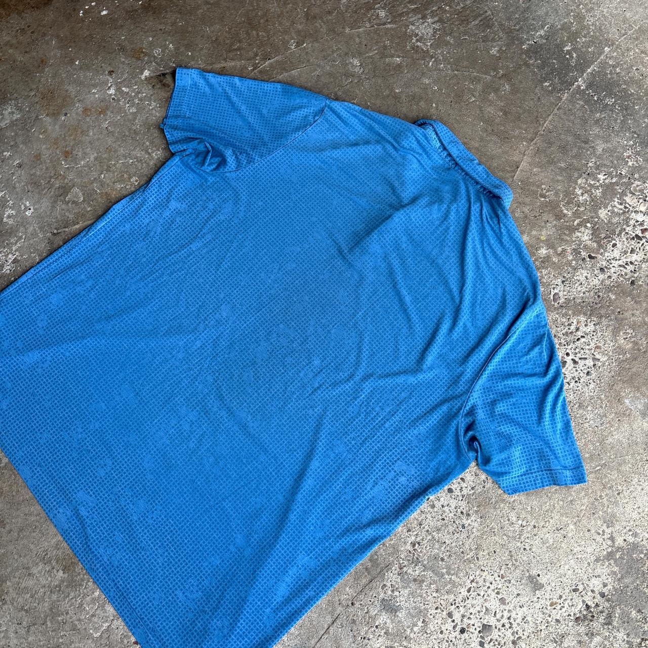 Blue Pattern Adidas Golf Polo Shirt - 2XL