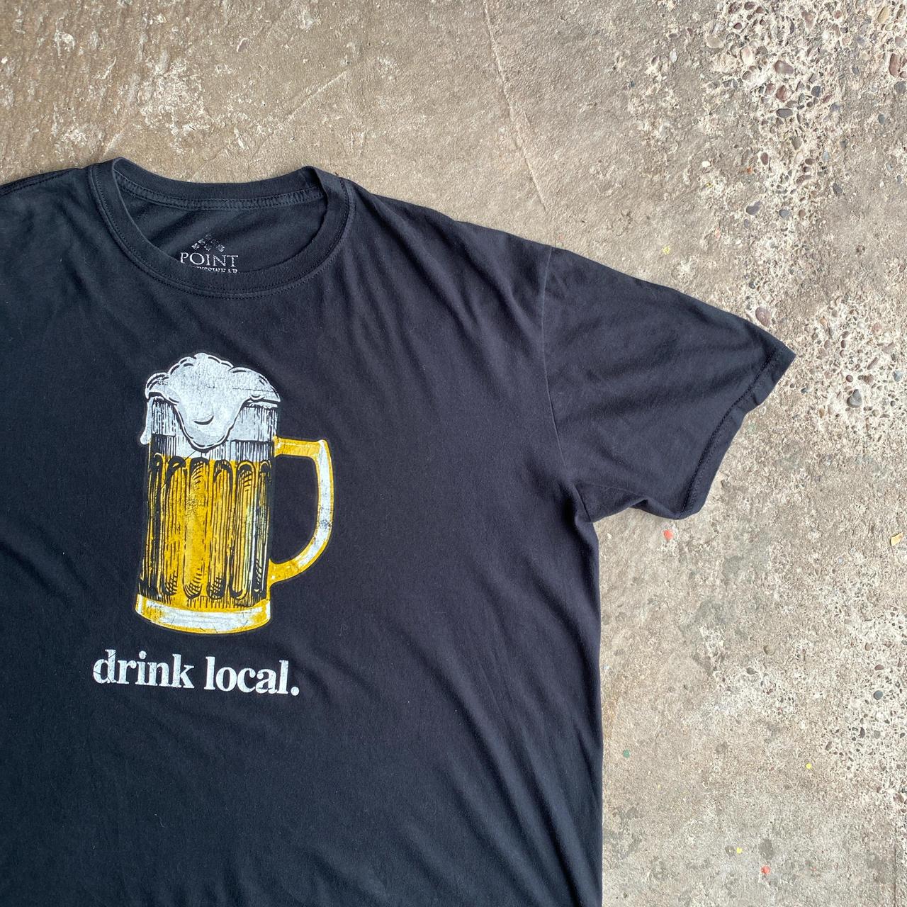 Black Graphic Pint of Beer T-Shirt - 2XL