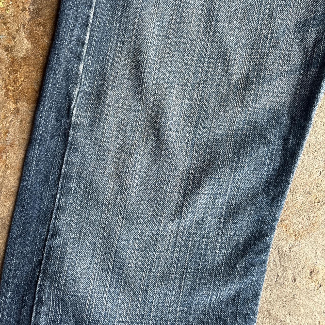 Textured Blue Denim ‘Slim Straight’ Levi’s Jeans