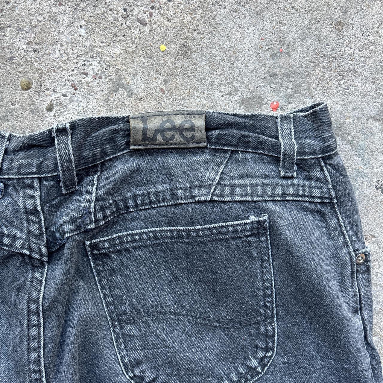 Washed black Lee denim shorts